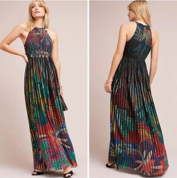 Anthropologie Dresses & Skirts - 🆕 Anthropologie Multi-colored Long Halter Dress